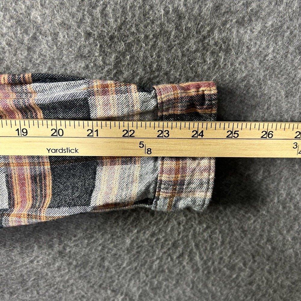Carbon 2 Cobalt Shirt Men's Large Gray Plaid Long Sleeve Button Up Down Flannel - Picture 7 of 7